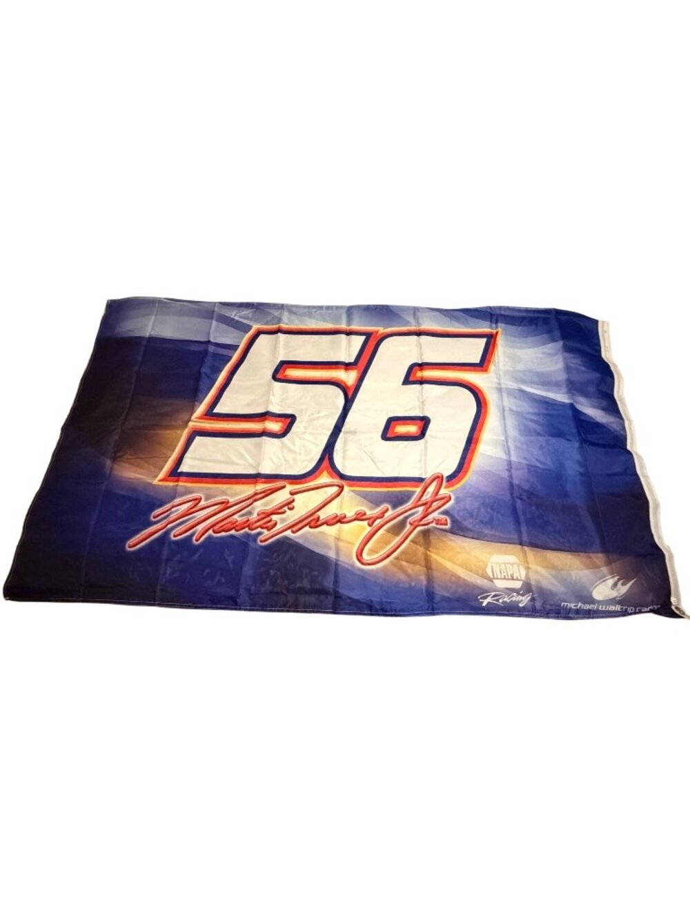 Promotional NASCAR Flag w/Martin Truex Jr. #56 Toyota Camry for Michael Waltrip